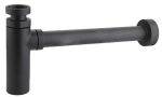 1 1/4" Modern Bottle Trap 300mm Extended-Wall Flange 76mm Seal Matt Black