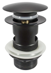 1 1/4" Mushroom Clicker Plug Slotted Basin Waste Matt Black