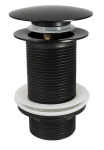 1 1/4" Mushroom Clicker Plug Unslotted Basin Waste Matt Black