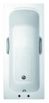 Fresssh Granada 2 1700 x 700 -5mm Single End Twin Grip Anti Slip Two Taphole White