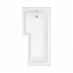 Fresssh Solarna 1500 x 850 x 700 L -Shaped Shower Bath L/Hand No Taphole White