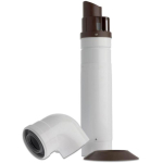 Standard Horizontal Telescopic Flue Including Low Profile Elbow And Fixing Screws - Black