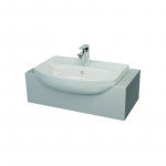 Atlas 500mm D-Shaped Semi Recessed Basin One Taphole White