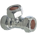 Compression Equal Tee 15mm Chrome