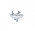 Della / Kiso Round 360mm Cloakroom Room Basin Only Two Taphole White