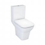 Ecstasy-Kiso Round- Square Standard Height Open Back Close Coupled Pan White