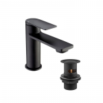 KEAL Mono Mini Basin Mixer (Click Waste) Matt Black