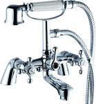 Kensington Cross Bath Shower Mixer & Kit (Two Taphole) Chrome