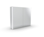 Hanlith 665 x 800 x 130mm Double Door LED Illuminated Mirror Cabinet Aluminium Trim