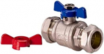 15mm Butterfly Handle Valve Red/Blue