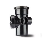 Polypipe 110mm Soil Access Pipe Single Socket Black