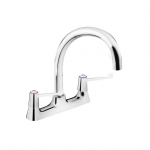 Lever Deck Sink Mixer Chrome P Lated With 6" Levers & Ceramic