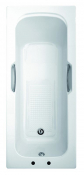 Fresssh Granada 2 1700 x 700 -5mm Single End Twin Grip Anti Slip Two Taphole White