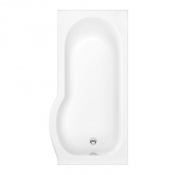 Fresssh Concert 1675X850X750 P -Shaped Shower Bath R/Hand No Taphole White