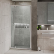 6mm 800 Pivot Door SILVER CLEAR
