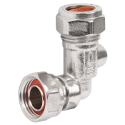 Service Valve 15mm x 1/2inch Elbow Chrome
