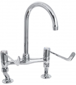 Lever Action 6" Lever Bridge Sink Mixer With Adjustable Centres