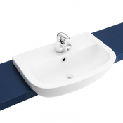 Atlas Geo Sqound 550mm Semi Recessed Basin One Taphole White