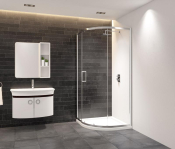 Instinct 8 Single Door Quad Enclosure 900X900mm Chrome 2 Boxes