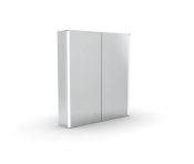 Hanlith 665 x 600 x 130mm Double Door LED Illuminated Mirror Cabinet Aluminium Trim