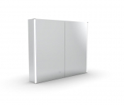 Hanlith 665 x 800 x 130mm Double Door LED Illuminated Mirror Cabinet Aluminium Trim