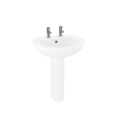 Instinct Combination 550 Basin Two Taphole, White