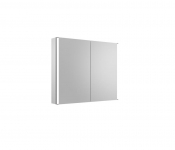 Hanlith 665 x 800 x 130mm Double Door LED Illuminated Mirror Cabinet Gunmetal Trim