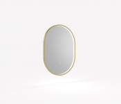 Kilnsea 800 x 600mm LED Illuminated Pill Mirror Brushed Brass
