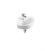 Atlas 470mm Corner Basin One Taphole White