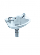 Atlas 14inch x 10inch 360 x 255mm Commercial Cloakroom Basin Two Taphole White