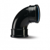 Polypipe 110mm x 92.5° Soil Bend Double Socket Black