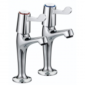 Lever High Neck Pillar Taps Ch Rome Plated With Ceramic Disc