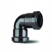 Polypipe 40mm 90°Pushfit Waste Knuckle Bend Black