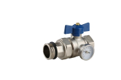 1inch Ball Valve With Temp Gauge Set Red&Blue(Pair)