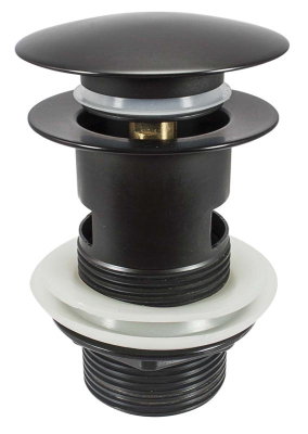 1 1/4Inch Mushroom Clicker Plug Slotted Basin Waste Matt Black