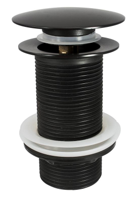 1 1/4Inch Mushroom Clicker Plug Unslotted Basin Waste Matt Black