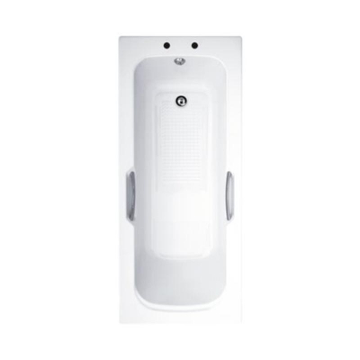 Fresssh Granada 2 1500 x 700 -8mm Single End Twin Grip Anti Slip Two Taphole White