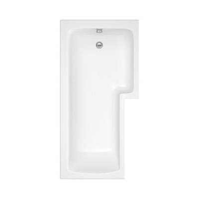 Fresssh Solarna 1500 x 850 x 700 L -Shaped Shower Bath Right-Handed No Taphole White