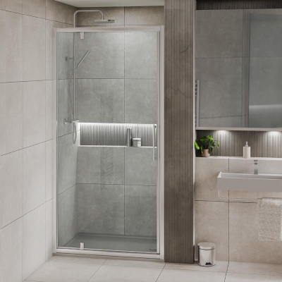 6mm 800 Pivot Door SILVER CLEAR