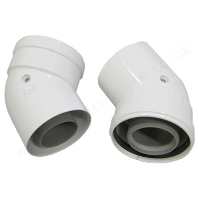 135° Flue Bend Incl Fixing Screws - Pair