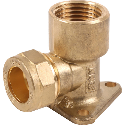 Compression Wallplate Elbow 15mm x 1/2Inch