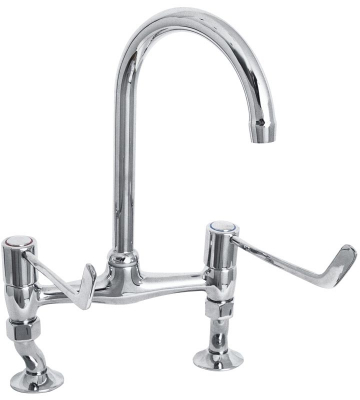 Lever Action 6" Lever Bridge Sink Mixer With Adjustable Centres