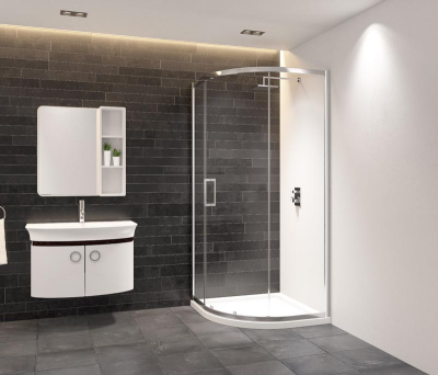 Instinct 8 Single Door Quad Enclosure 900X900mm Chrome 2 Boxes