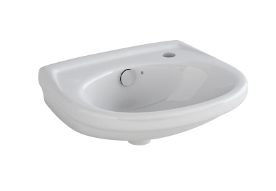 Della / Kiso Round 360mm Cloakroom Room Basin One Taphole White