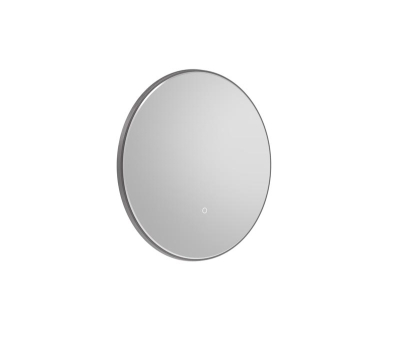 Ios 600mm LED Illuminated Circular Mirror Gunmetal