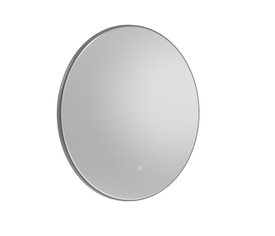 Ios 800mm LED Illuminated Circular Mirror Gunmetal