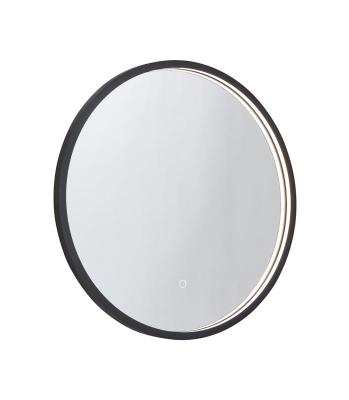 Kilnsea 800mm LED Illuminated Circular Mirror Black