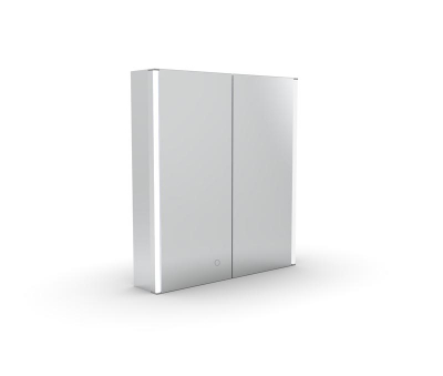 Hanlith 665 x 600 x 130mm Double Door LED Illuminated Mirror Cabinet Aluminium Trim
