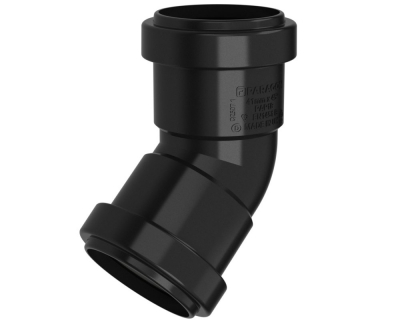 Paragon 40mm 45Dg P/F Waste Obt.Bnd Blk