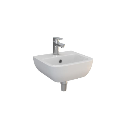 Atlas Portsmouth 400mm Basin No Overflow Chain Stay Hole One Taphole White